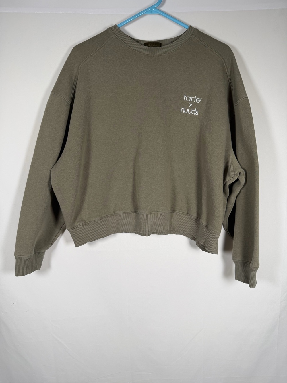 nuuds Olive Green Tarte Collaboration Crewneck Sweatshirt